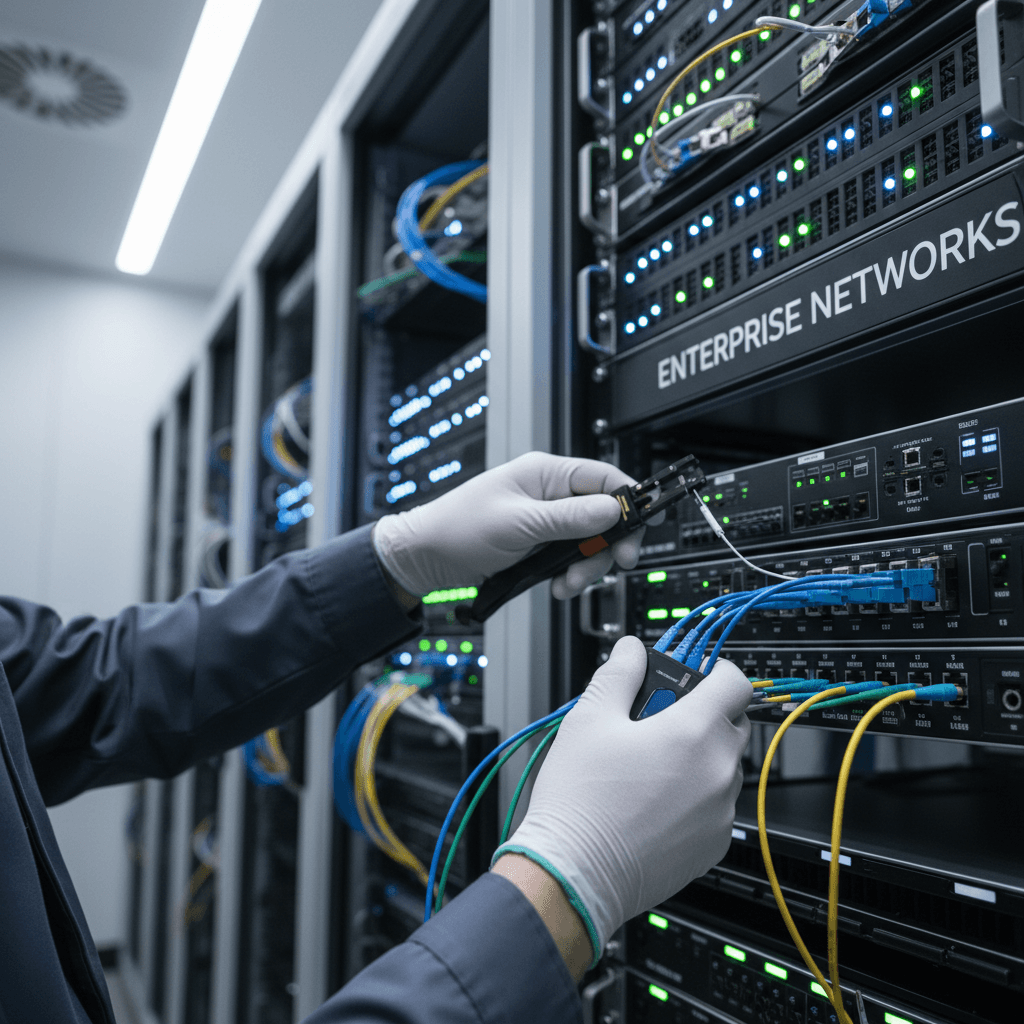 Network infrastructure cables in data center